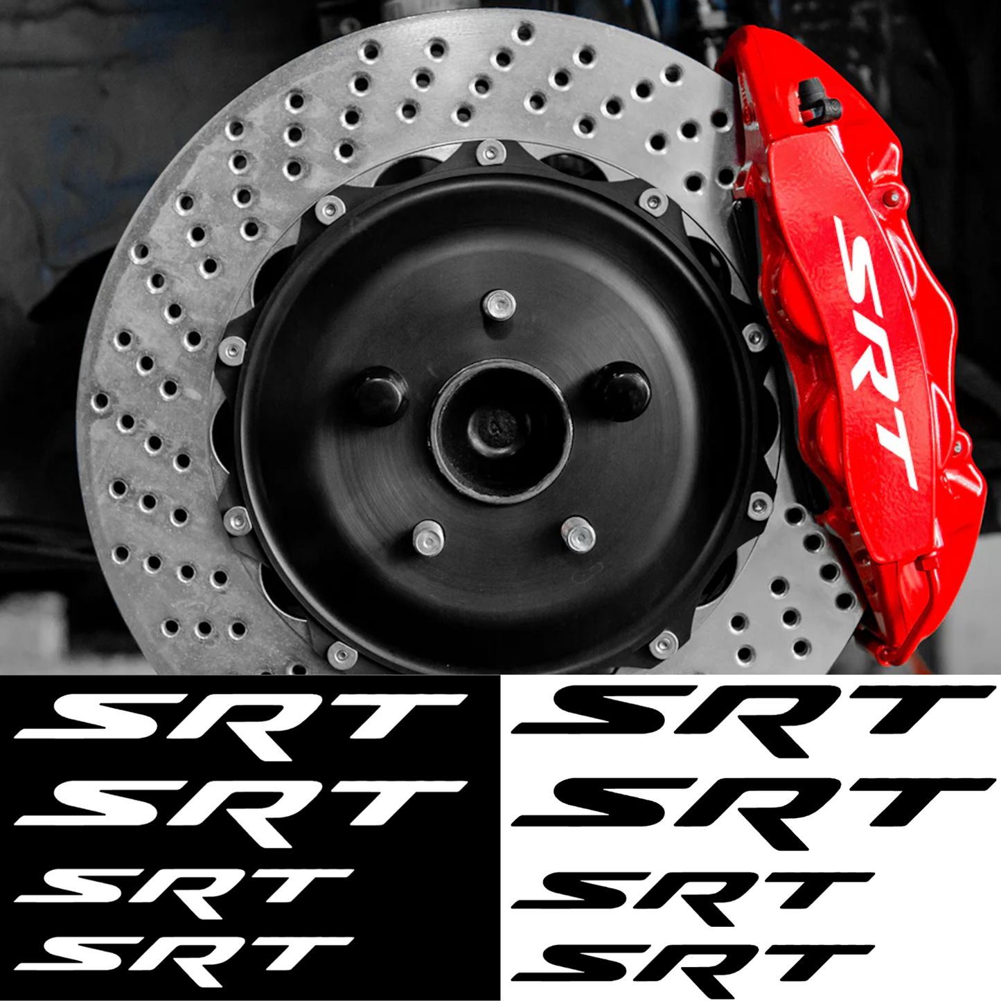 Dodge SRT Hellcat Logo Brake Caliper High Temp Vinyl Decal Stickers - Set of 4-1