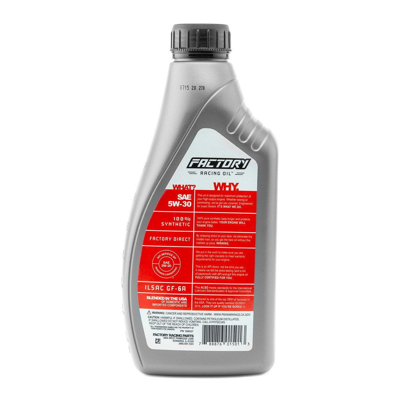 Factory Racing Parts SAE 5W-30 Full Synthetic 7 Quart Oil Change Kit for Ford-4