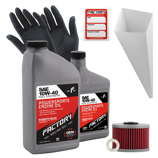 Factory Racing Parts SAE 10W-40 Full Synthetic 1.5 Quart Oil Change Kit fits Suzuki DR-Z110-0