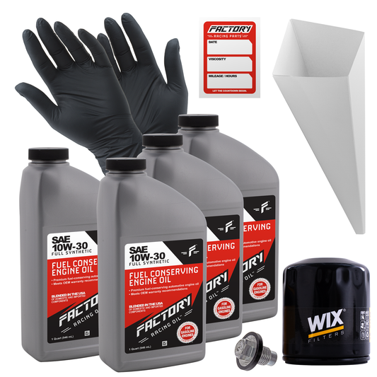 Factory Racing Parts Oil Change Kit For Dodge Charger 2.2L 1983-1987, Dakota 3.9L 1997-2003, Ram 1500 1994-2001 3.9L 10W-30 Full Synthetic Oil - 4 Quarts-0