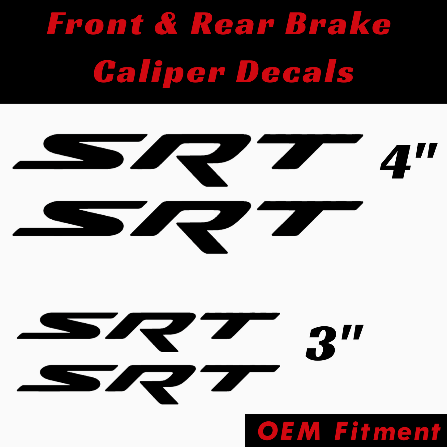 Dodge SRT Hellcat Logo Brake Caliper High Temp Vinyl Decal Stickers - Set of 4-2